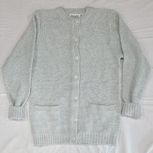 Elegant Women's Gray Cardigan Sweater